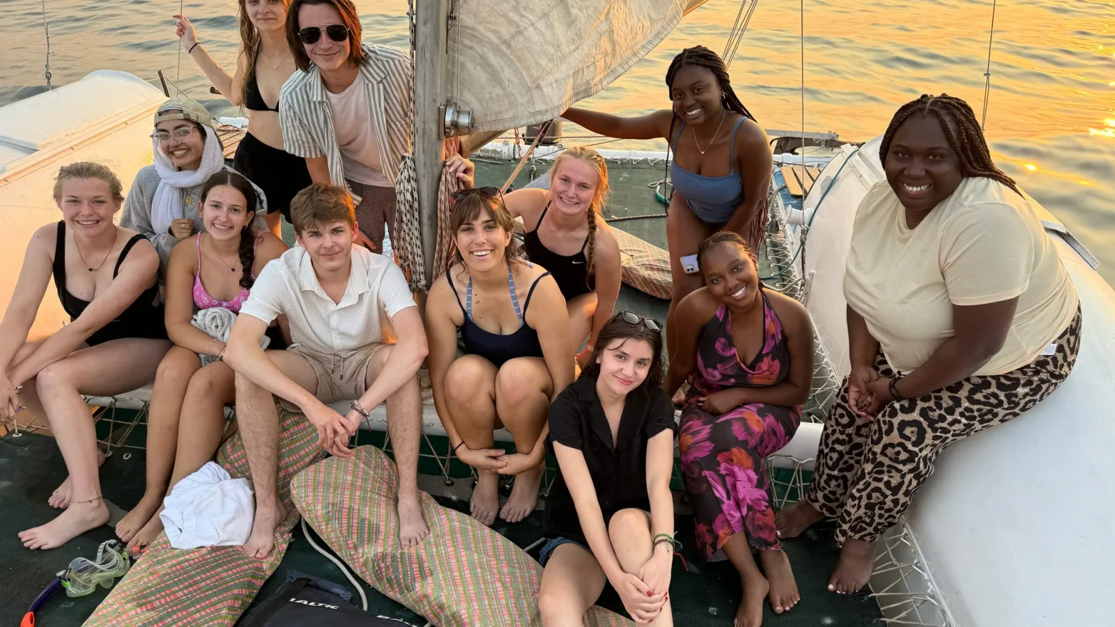 Buckeyes in Malawi on boat.