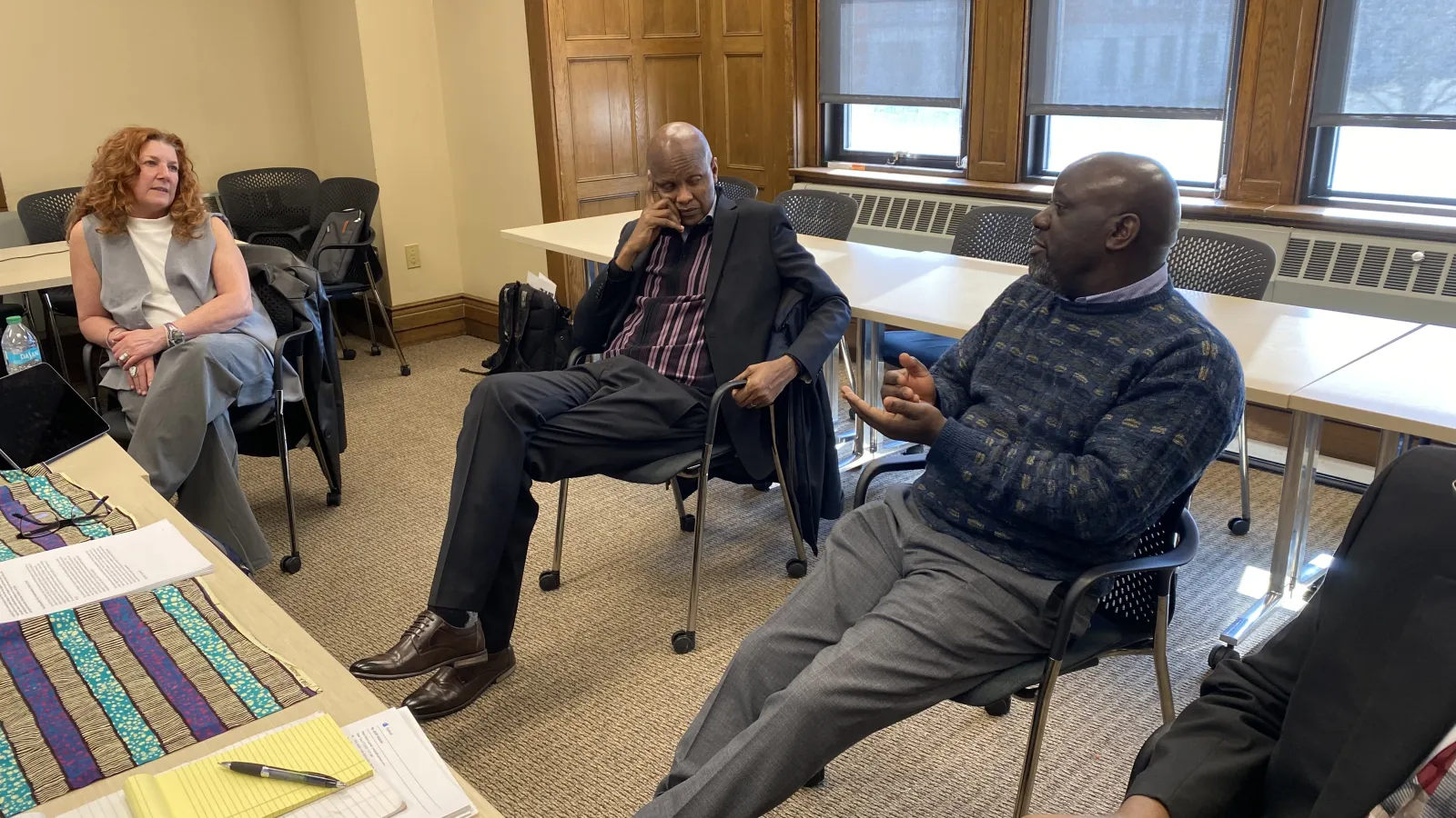 Members of the Association for African Studies Programs in conversation.