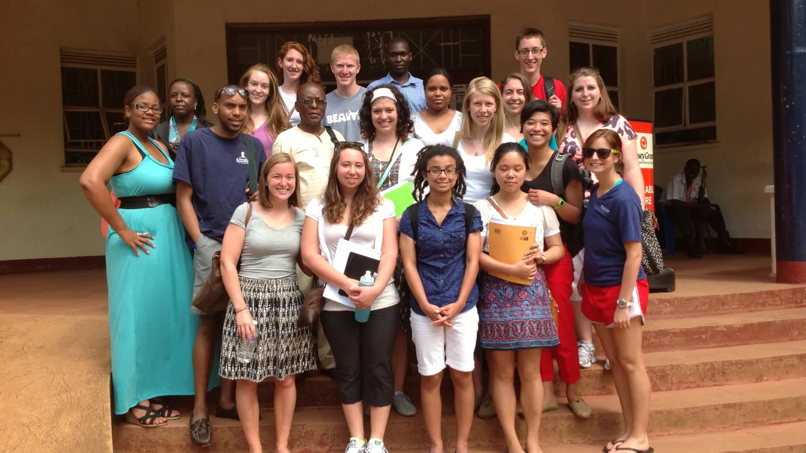 OSU students outside Makerere University classroom
