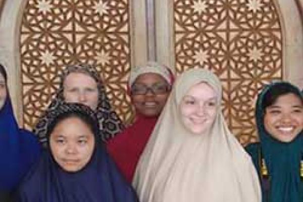 Uganda study abroad students visit Qadafi mosque Uganda study abroad students visit Qadafi mosque