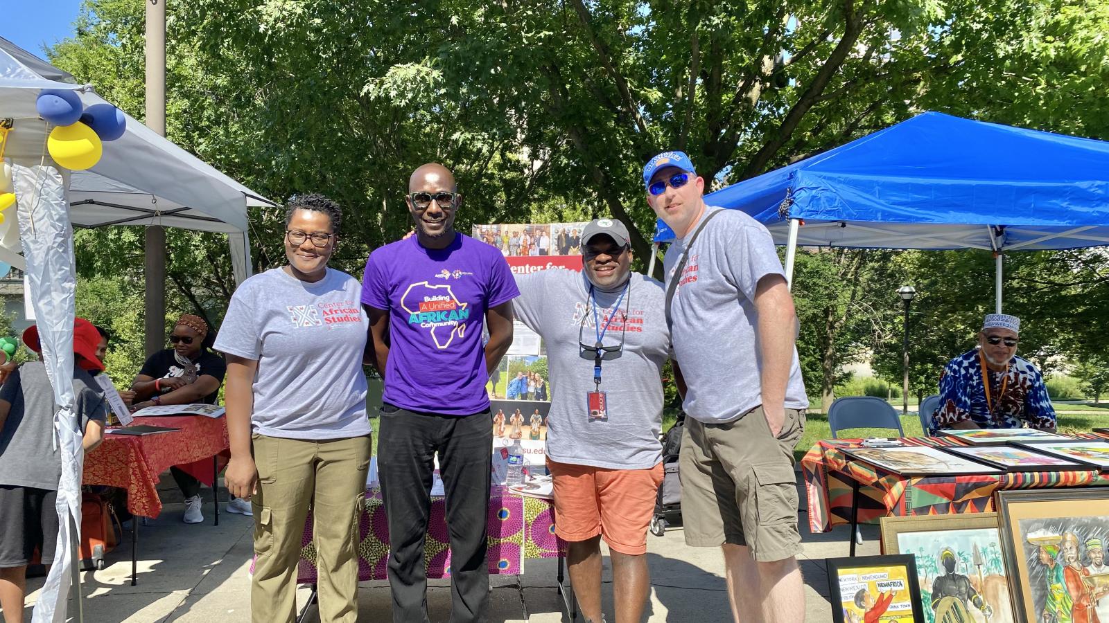 CAS team with Dr. Bartholomew Shekpong the president of the Columbus African Festival.