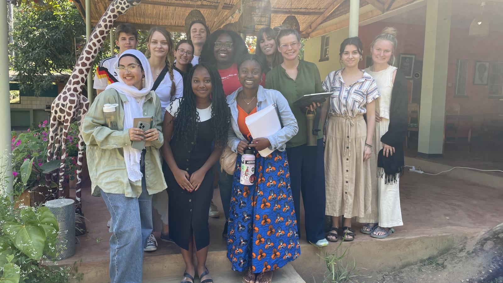 Picture of Buckeyes in Malawi at a house.