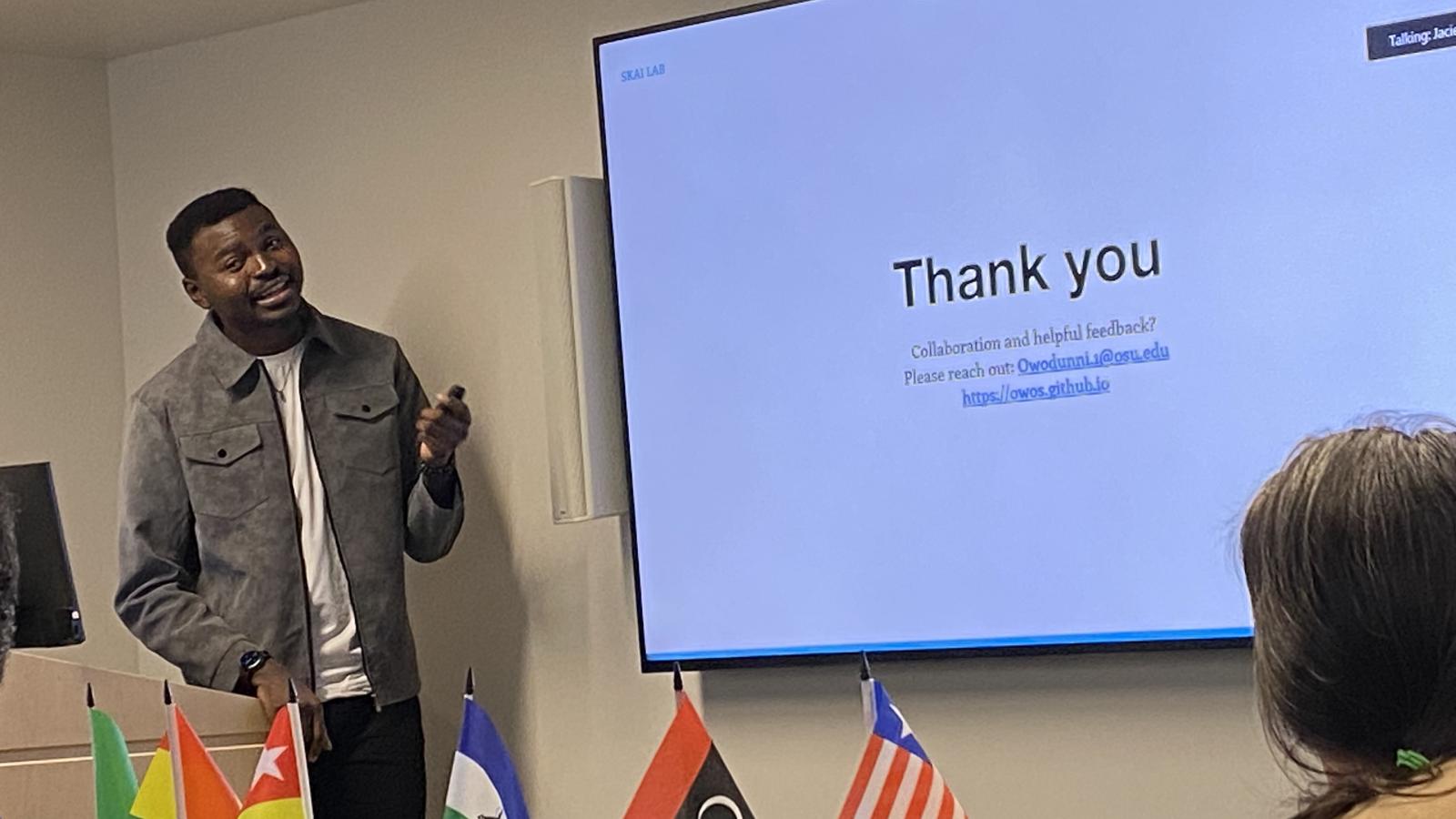 Abraham Toluwase Owodunni lecturing at Africa at Noon.